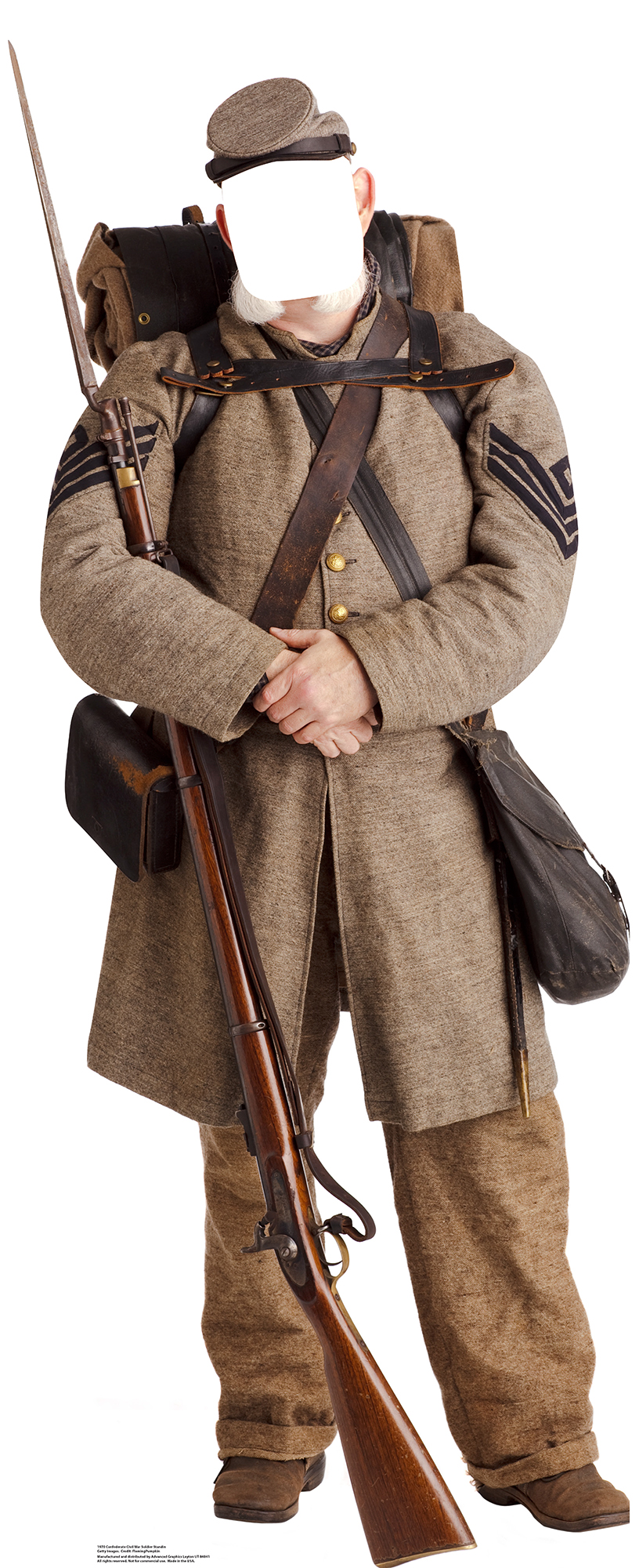 LIfe Size Civil War Confederate Soldier Cardboard Standup Prop Project