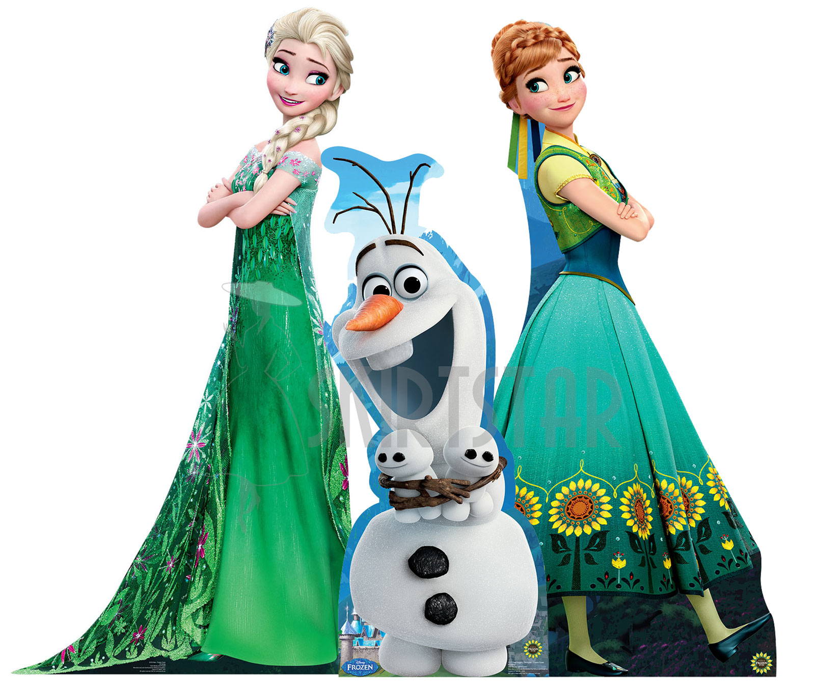 Disneys Frozen Fever Set Anna Elsa Olaf Standee Standup Cardboard Cutout Party Ebay 