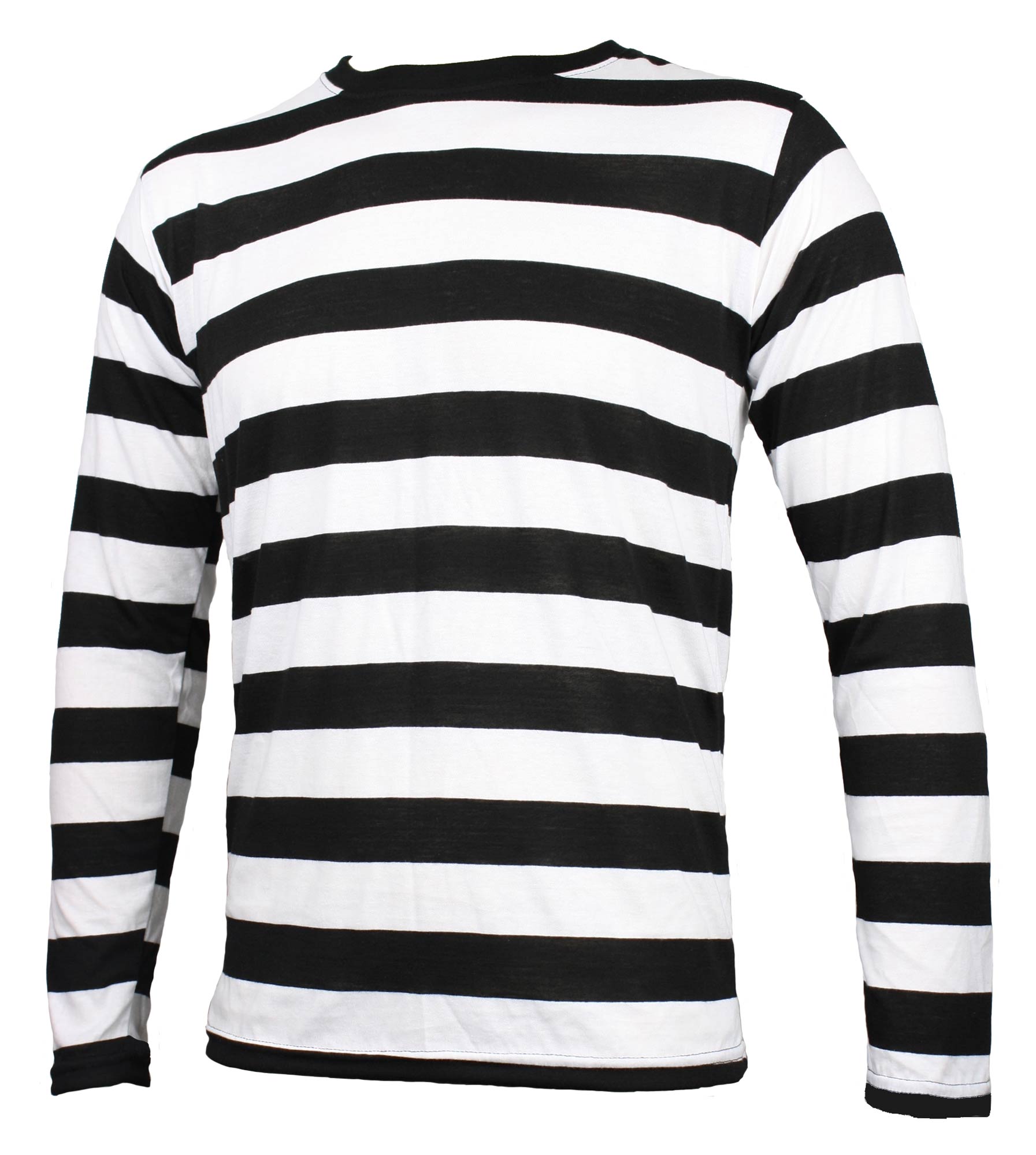 NYC Long Sleeve PUNK GOTH Emo mime Stripe Striped Shirt Black White S M L XL - Picture 1 of 1