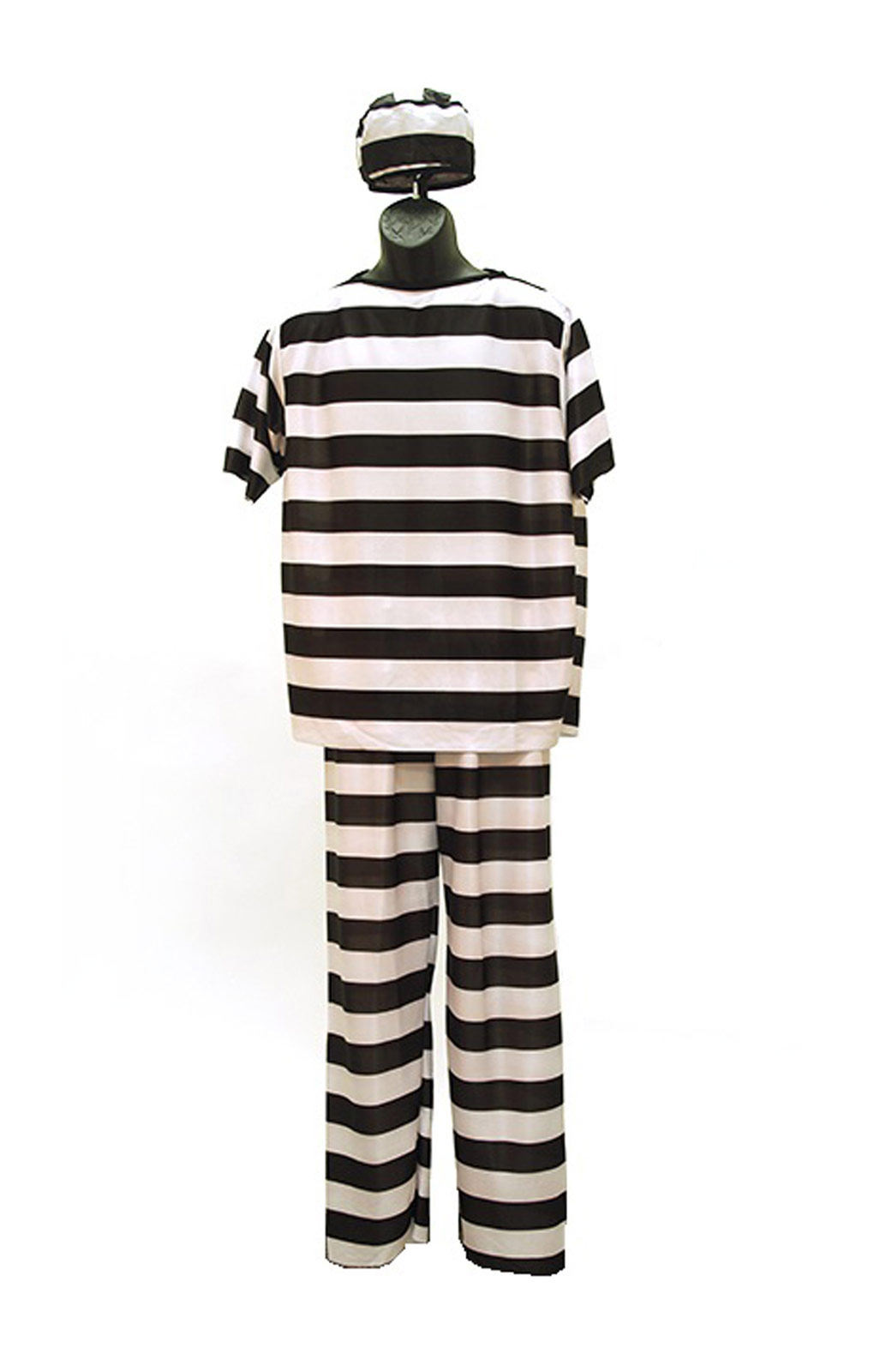 Jailbird Costume Classic Prison Jumpsuit Hat Striped Convict Inmate Adult Mens Ebay 