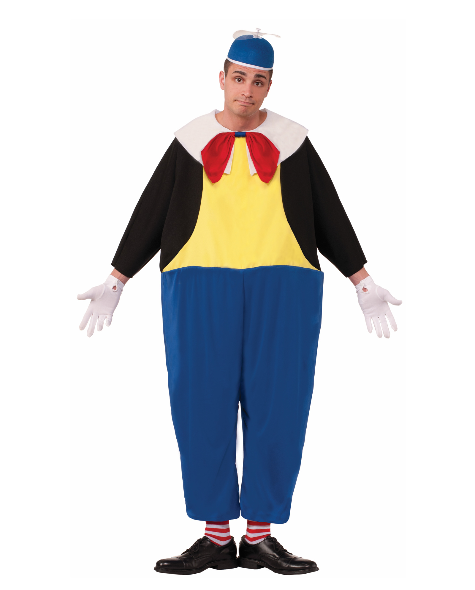 Tweedle Dum Dee Mens Full Hoop Costume Propeller Hat Classic Alice in
