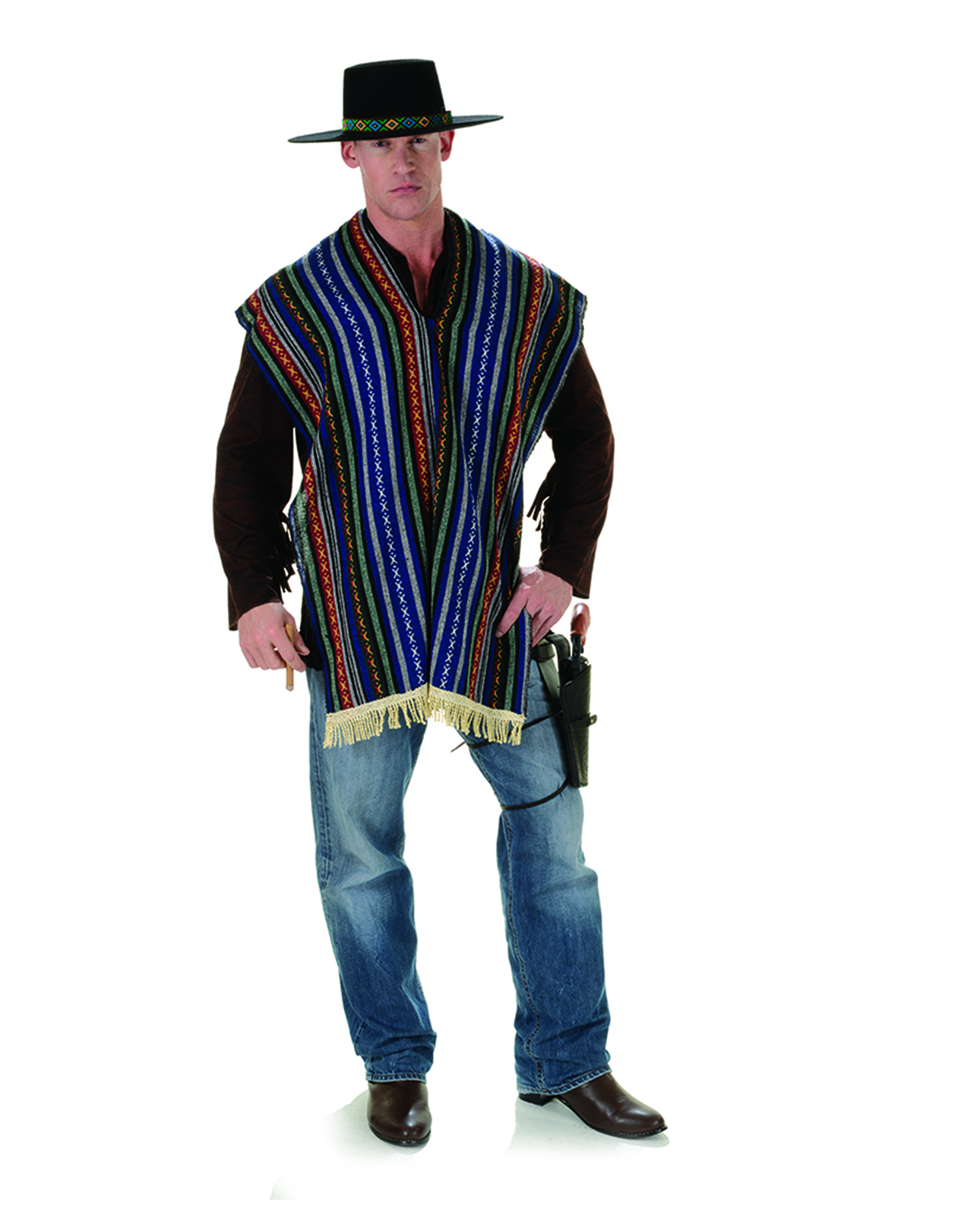Adult Men's Bandito Costume Multi Color Mexican Poncho Serape eBay