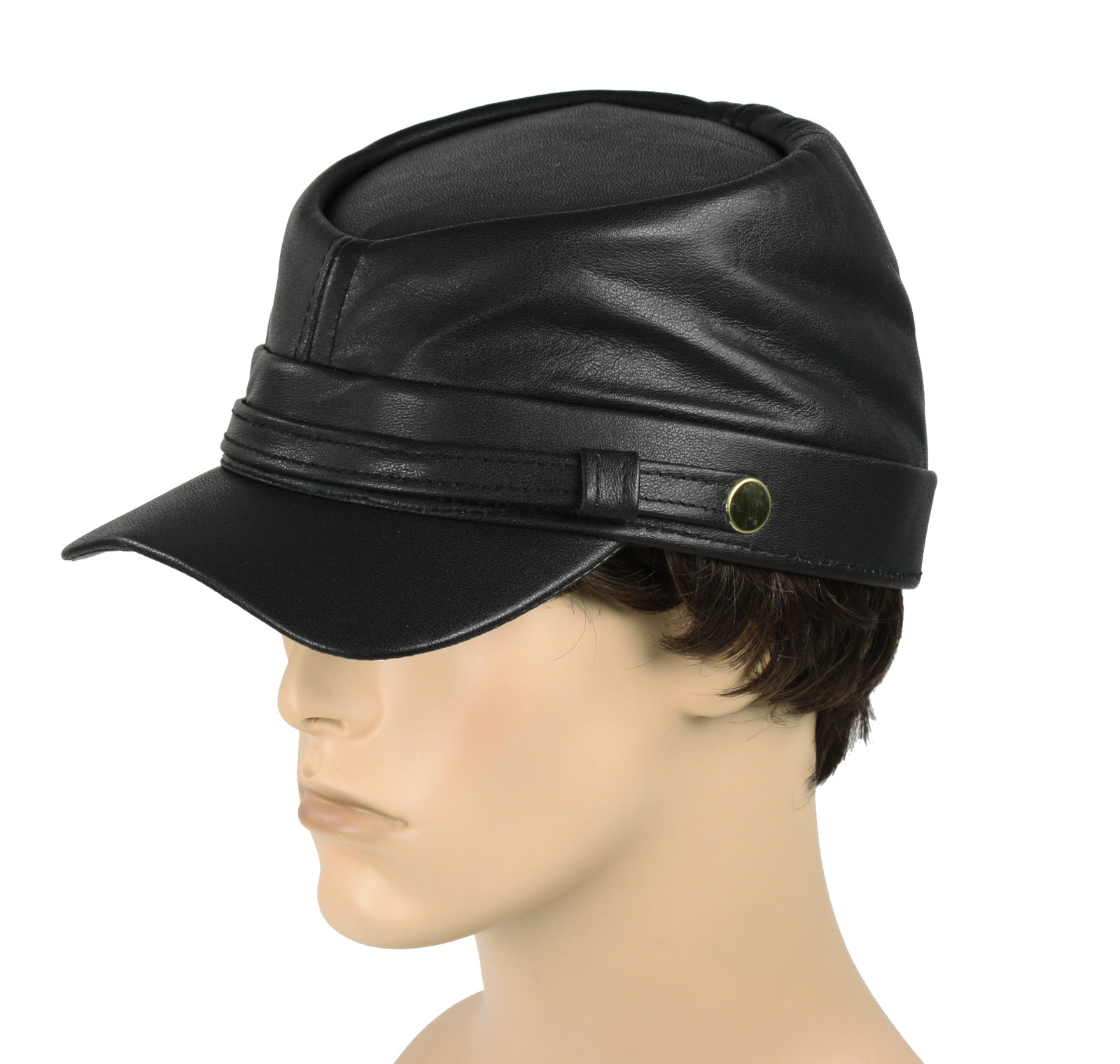 Civil War Style GENUINE LEATHER Hat Black **MADE IN THE USA** eBay