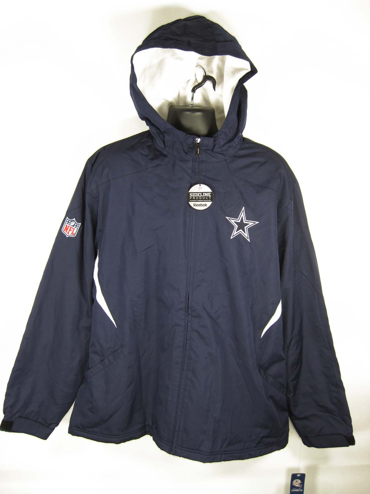 NFL DALLAS Cowboys Reebok Hooded Zip Up Sideline Jacket XL eBay