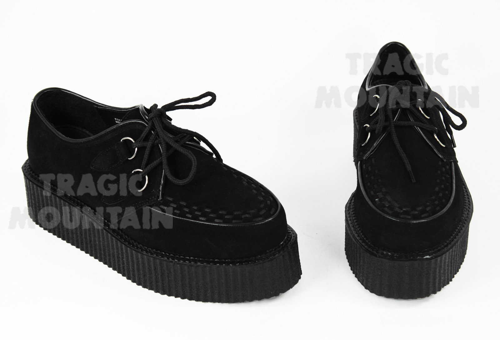 Men's CREEPERS Suede Goth Punk Shoes Black 4 5 6 7 8 9 10 11 12 13