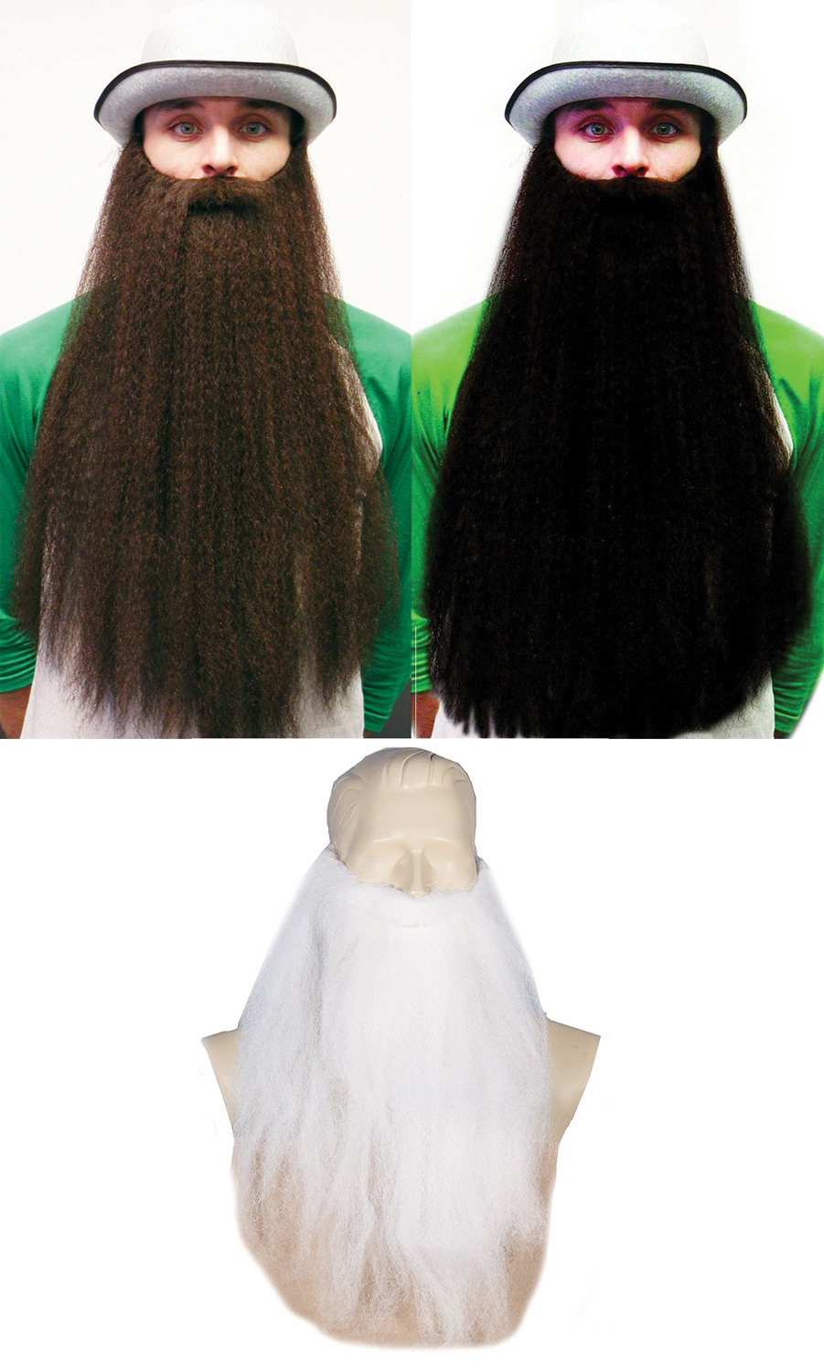 20" ZZ Top Old Man Redneck Hillbilly Beard Costume Accessory White