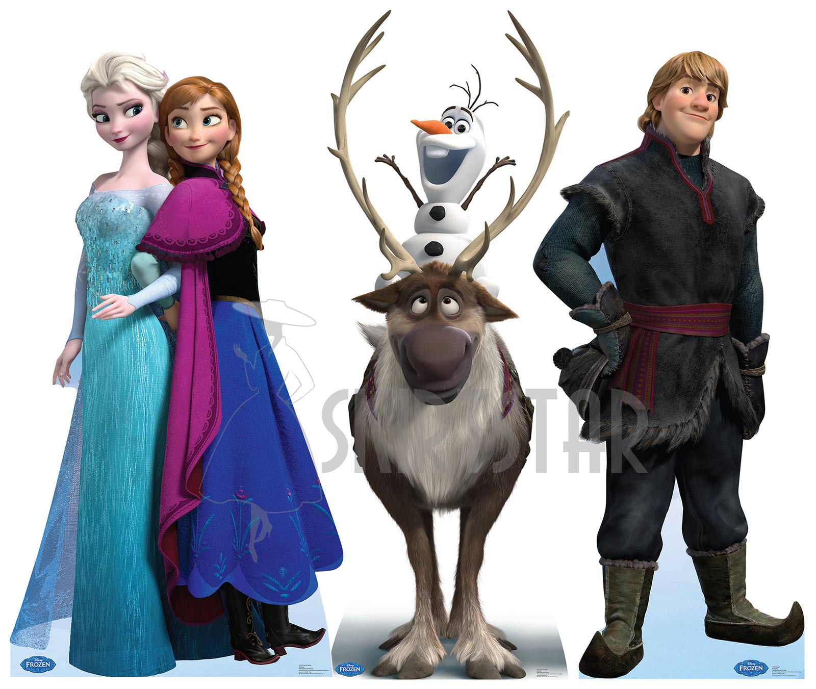 Disney Frozen Set Anna Elsa Kristoff Olaf Sven Standee Standup Cardboard Cutout Ebay 