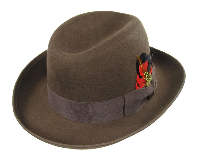 Godfather Fedora Feather Gangster Pimp Hat Brown Ebay