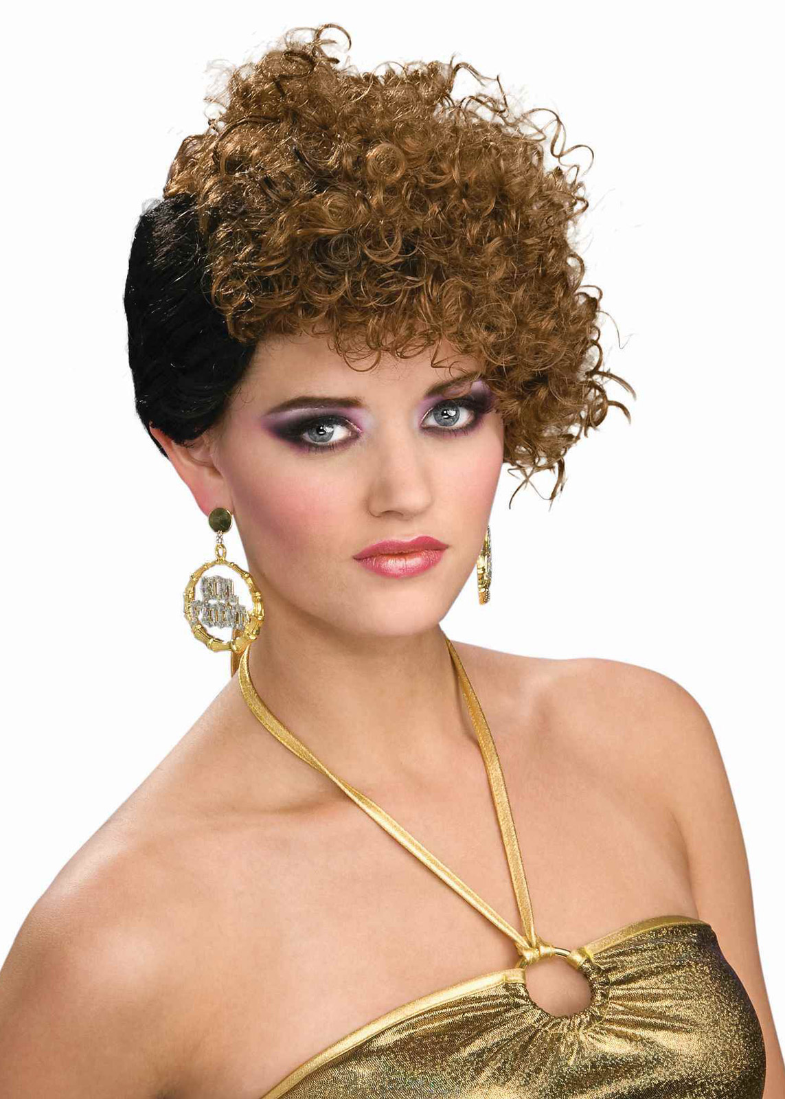 80's 90's Hip Hop Homegirl Salt N Pepper push it MC Hammer Rapper Wig