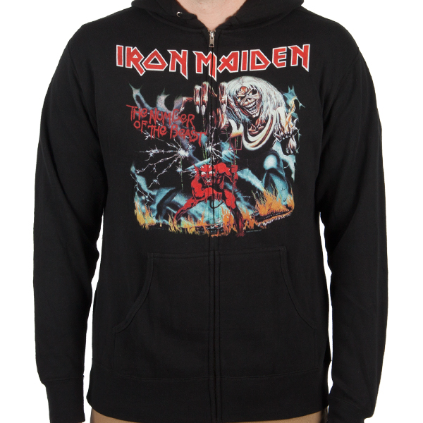 Licensed IRON MAIDEN The Number of the Beast Black Sweatshirt Zip Up