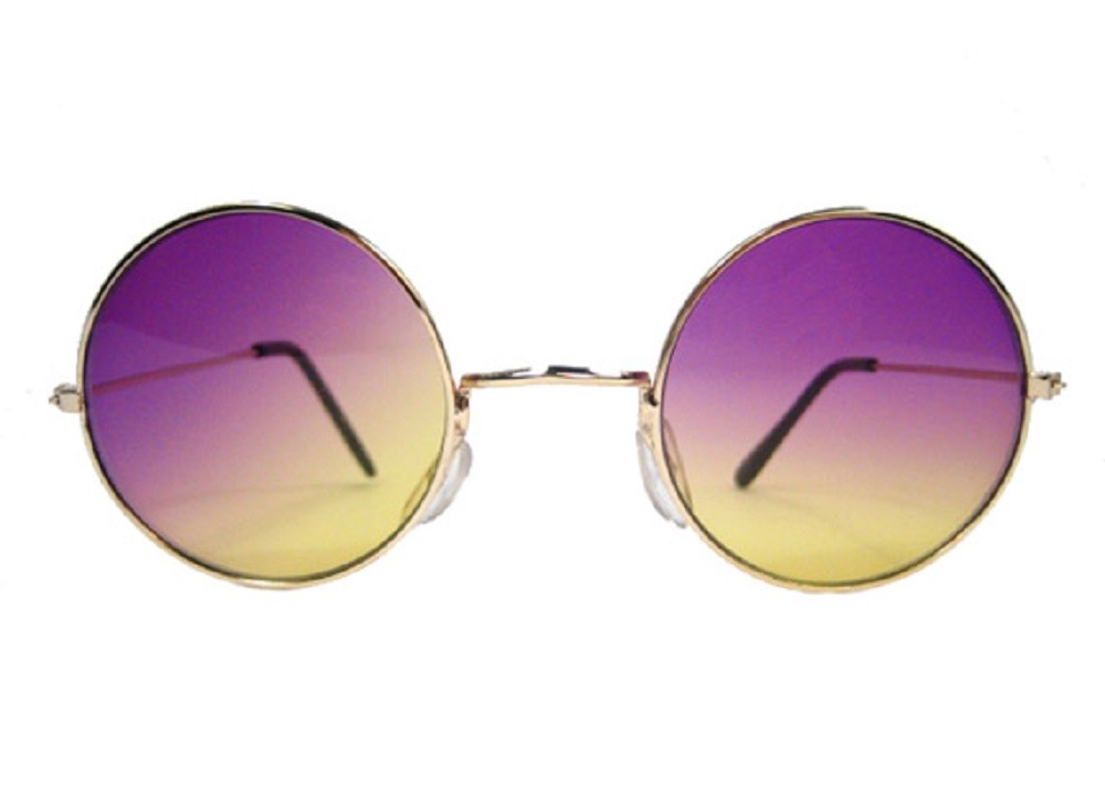 red hippy glasses