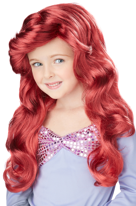 Girls Ariel Little Mermaid Long Wavy AUBURN RED CHILD Costume Wig | EBay