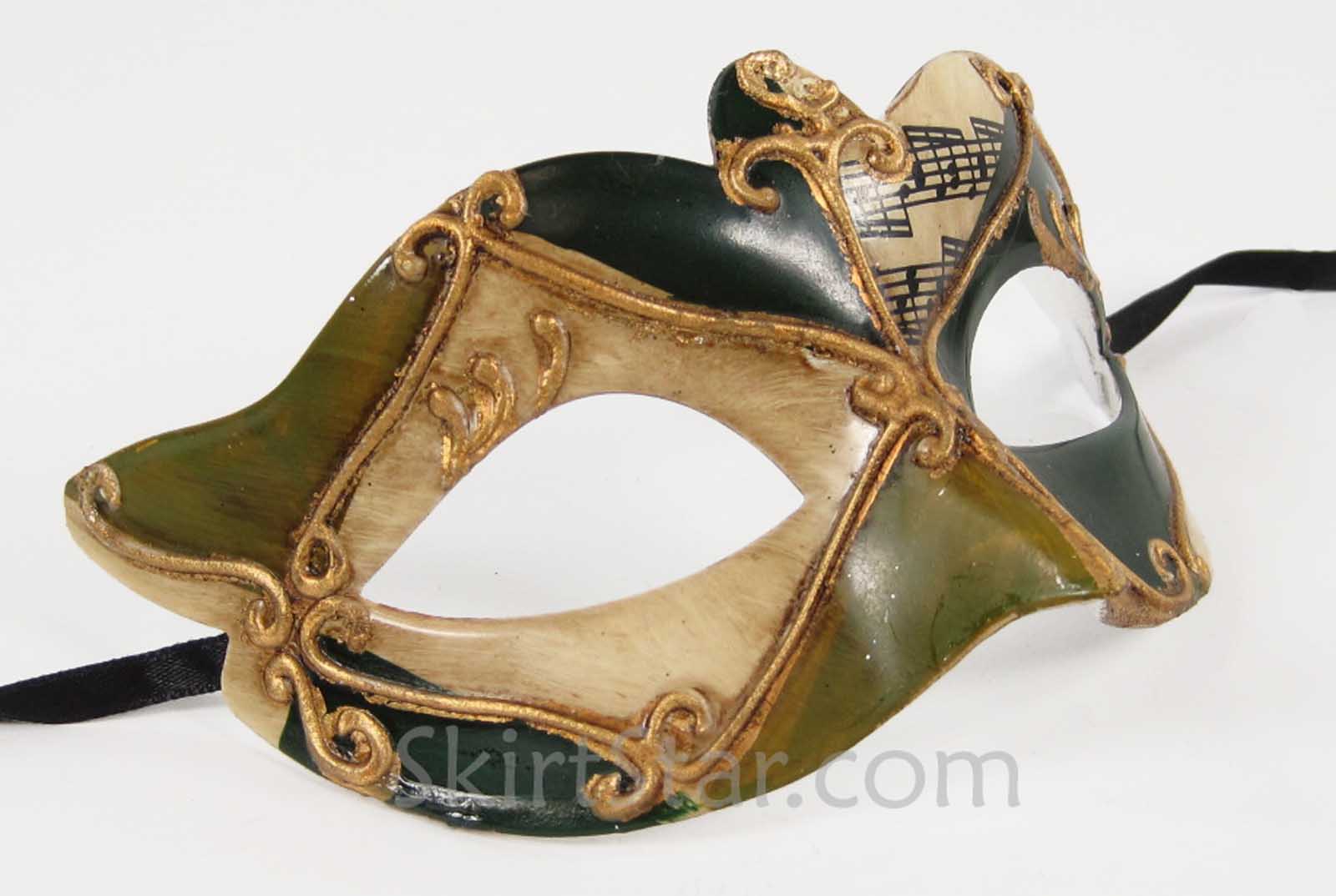 half MASK Masquerade Green Renaissance Costume Mens Womens Victorian eBay