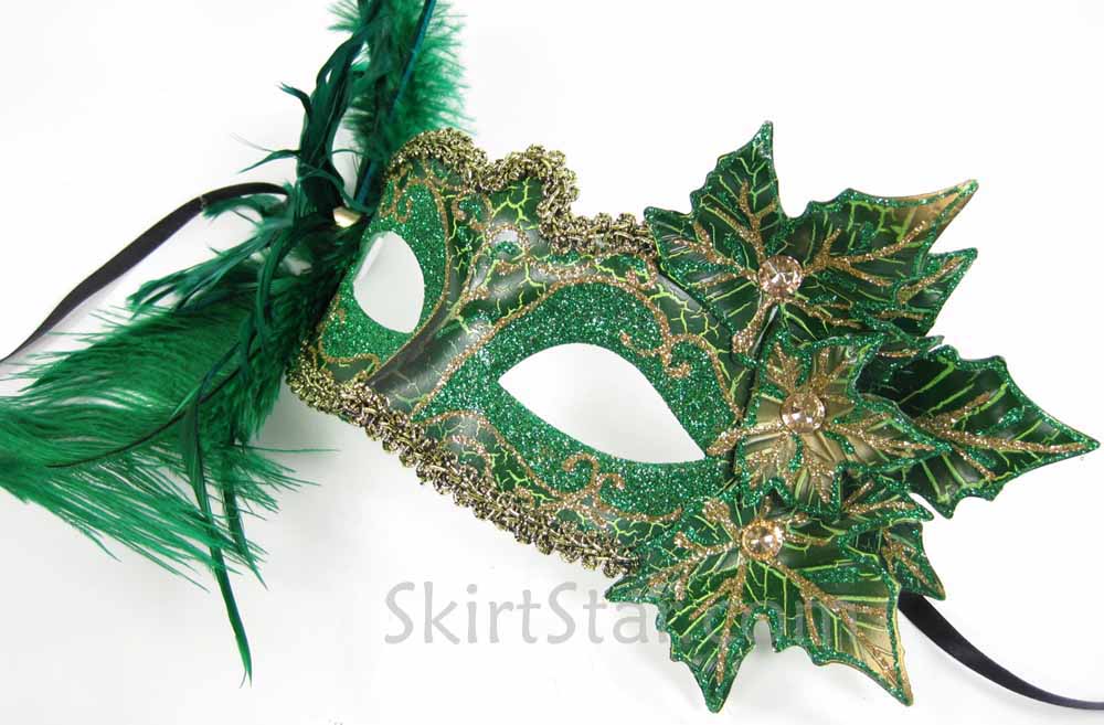 MASK masquerade fairy costume GREEN poison ivy faerie ethereal
