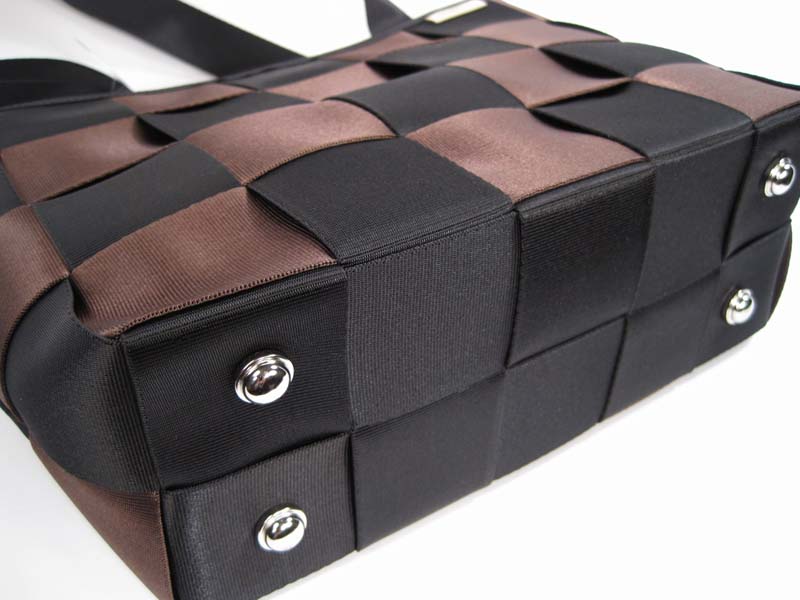 SEATBELT black chocolate brown checkered PURSE hand bag seat belt gift shoulder | eBay