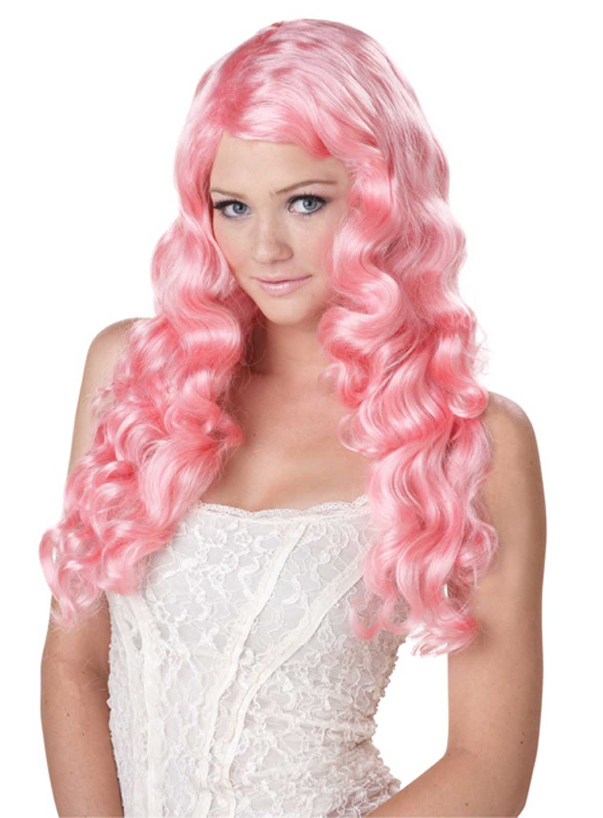 Long SEXY Wavy Katy Perry Fairy Women's Costume Wig PINK eBay