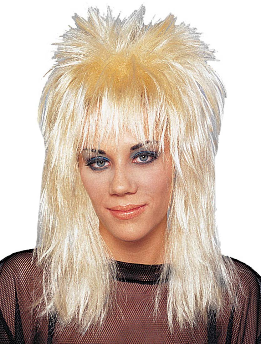 80s Heavy Metal Glam Rock Star Poison Unisex Rocker Wig Blonde On