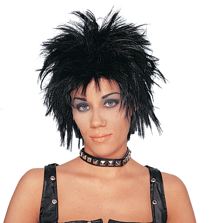 80s Short Spiky Heavy Metal Glam Rock Motley Crue Def Leppard Wig Black Ebay 3060