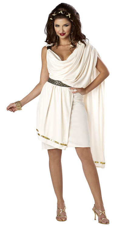 Roman 300 Greek Gladiator Tunic White Toga Party Adult Women S Costume