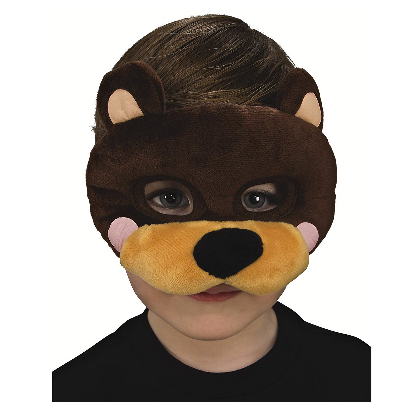 Plush Bear Mask Brown Wild Animal Fancy Dress Up Halloween Costume Accessory