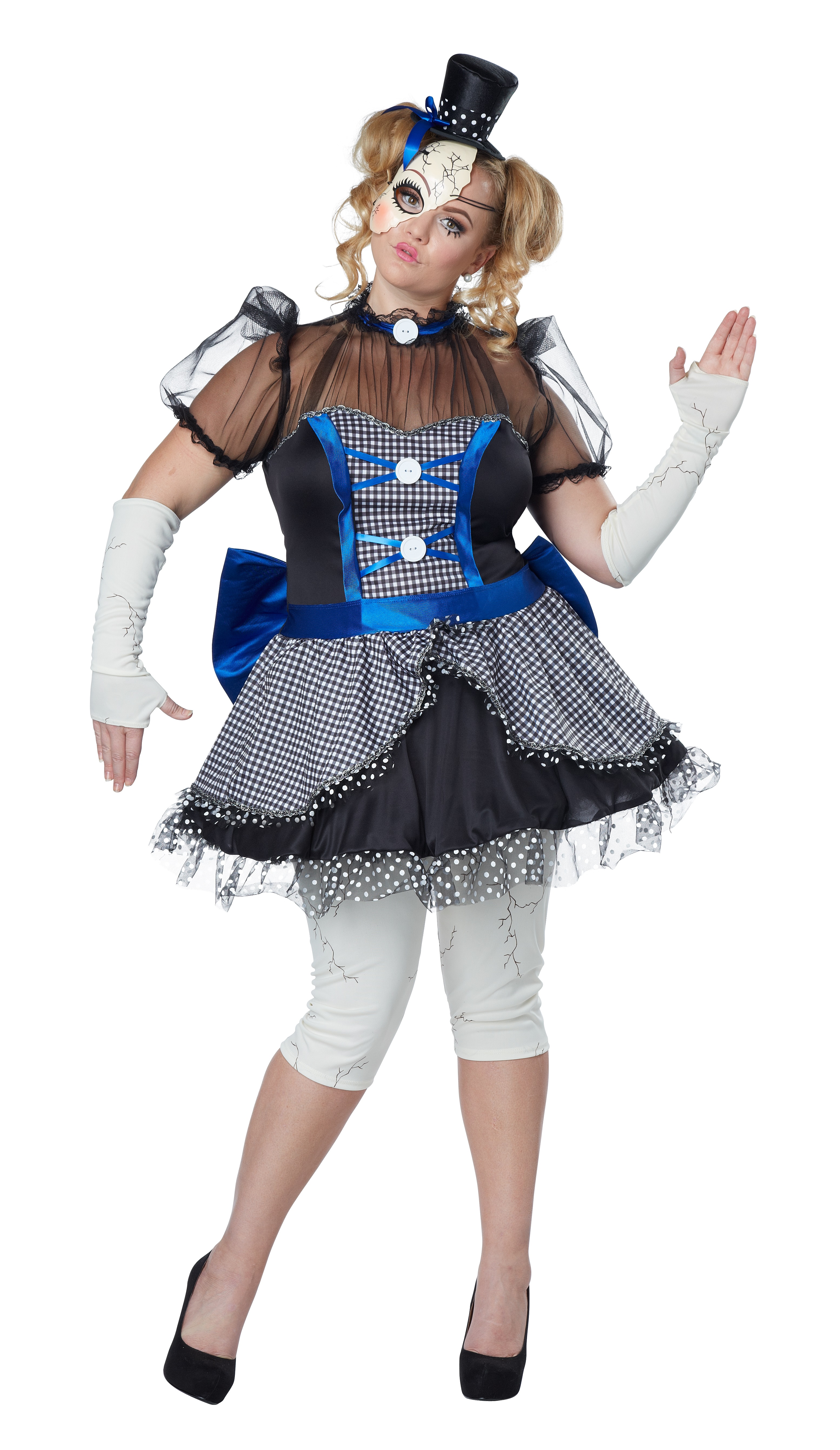 Plus Size Women's Twisted Doll Costume Dress Adult Gothic Ragdoll ...