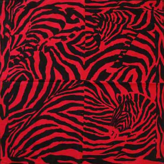 80s Heavy Metal Glam Rock Zebra Print Poison Bandana RED  