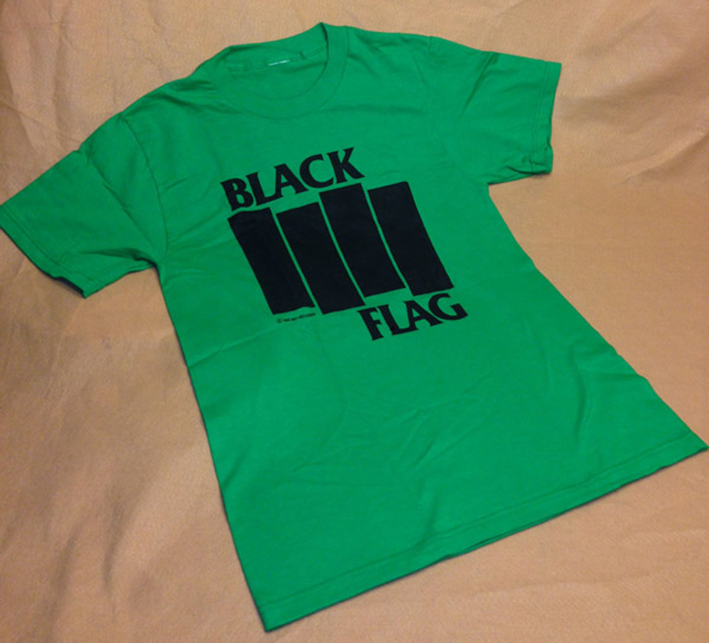 BLACK FLAG Bars Logo OLD School PUNK T-Shirt GREEN | eBay