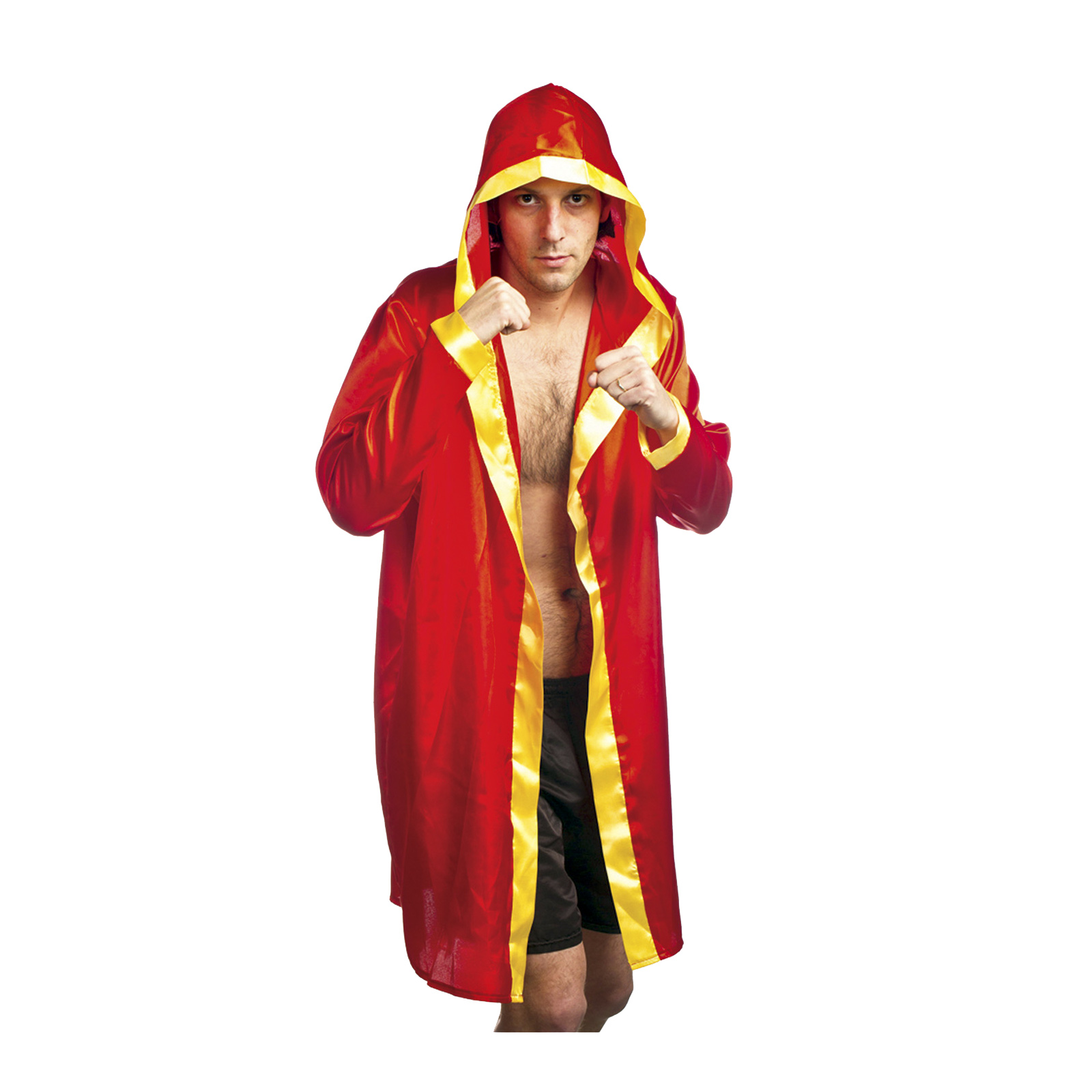 Adult Men's Boxing Robe Costume Red & Gold Champion Costume Rocky MMA ...