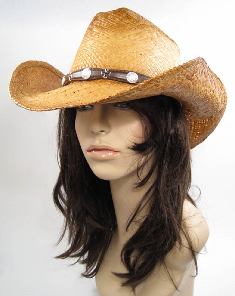 COWBOY Western Shapeable STRAW Natural Fiber UNISEX Men's Women's Hat ...