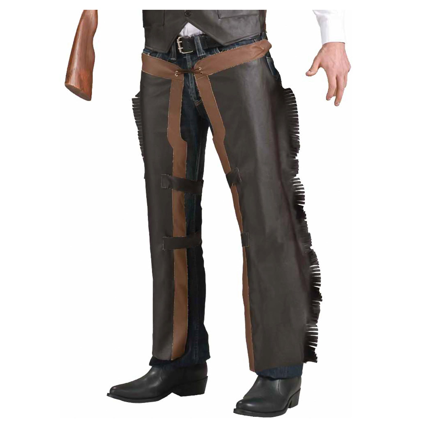 Cowboy ADULT Faux Leather Western Costume Chaps Lone Ranger Brown | eBay