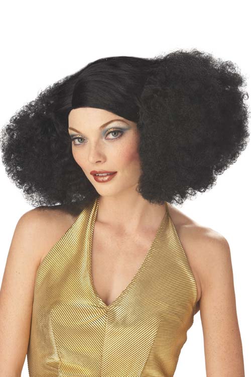 70's Disco Sensation Womens Afro Costume Wig Black