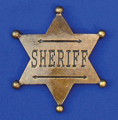 1800's 6 Point SHERIFF POLICE Cop Detective Old West Metal Costume BADGE