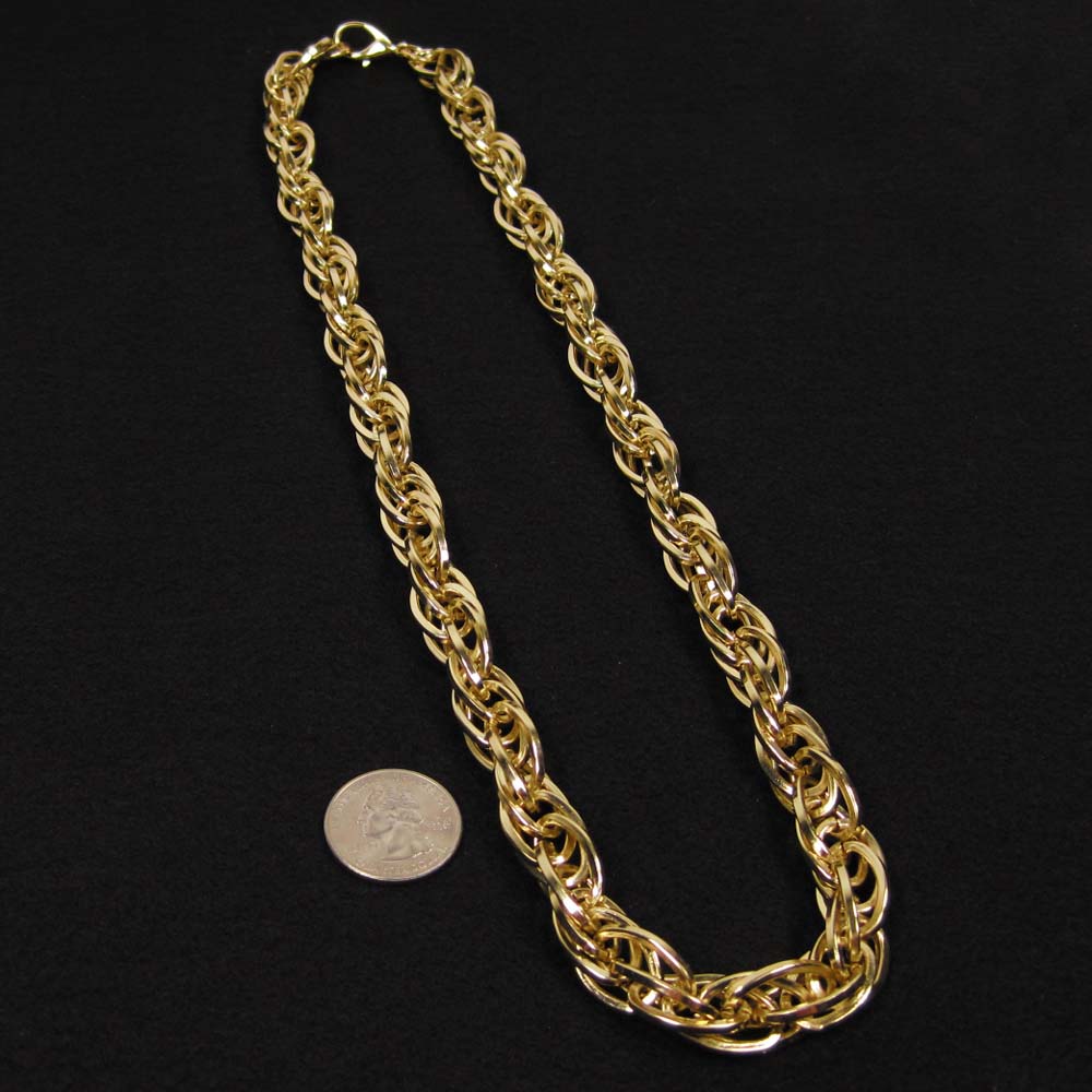 Heavy Rope GOLD CHAIN OLD SCHOOL RAPPER RUN DMC Bling!! | eBay