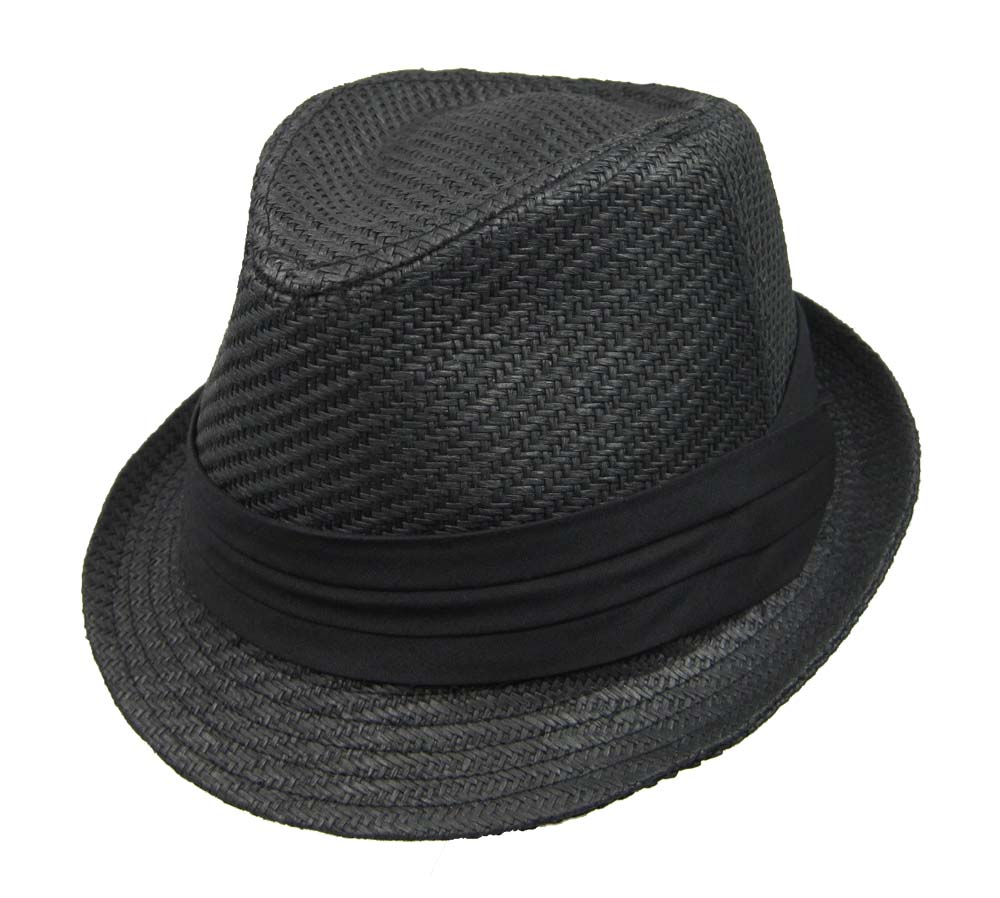 FEDORA summer BEACH SWANKY straw Crushable Hat Black