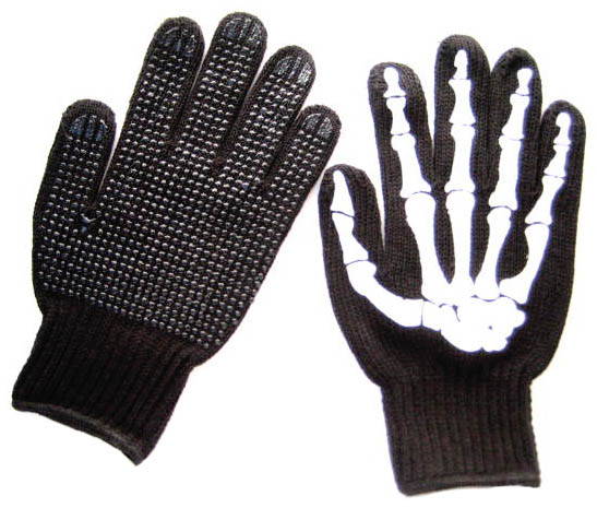 Skeleton Bone Punk Goth Gothic Emo Misfit Black Gloves