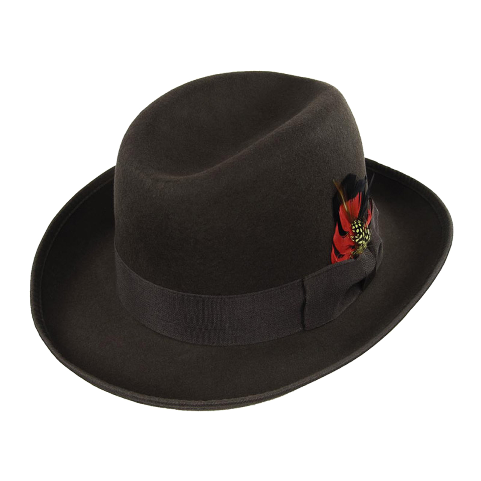 GODFATHER FEDORA Feather Gangster PIMP MOB Hat Black | eBay