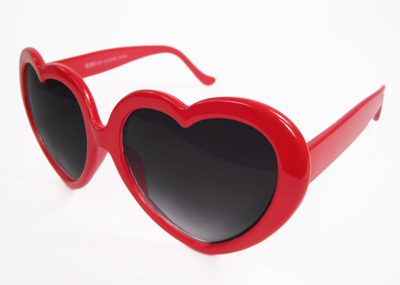 LOLITA HEART SHAPED SUNGLASSES EMO GLASSES retro red