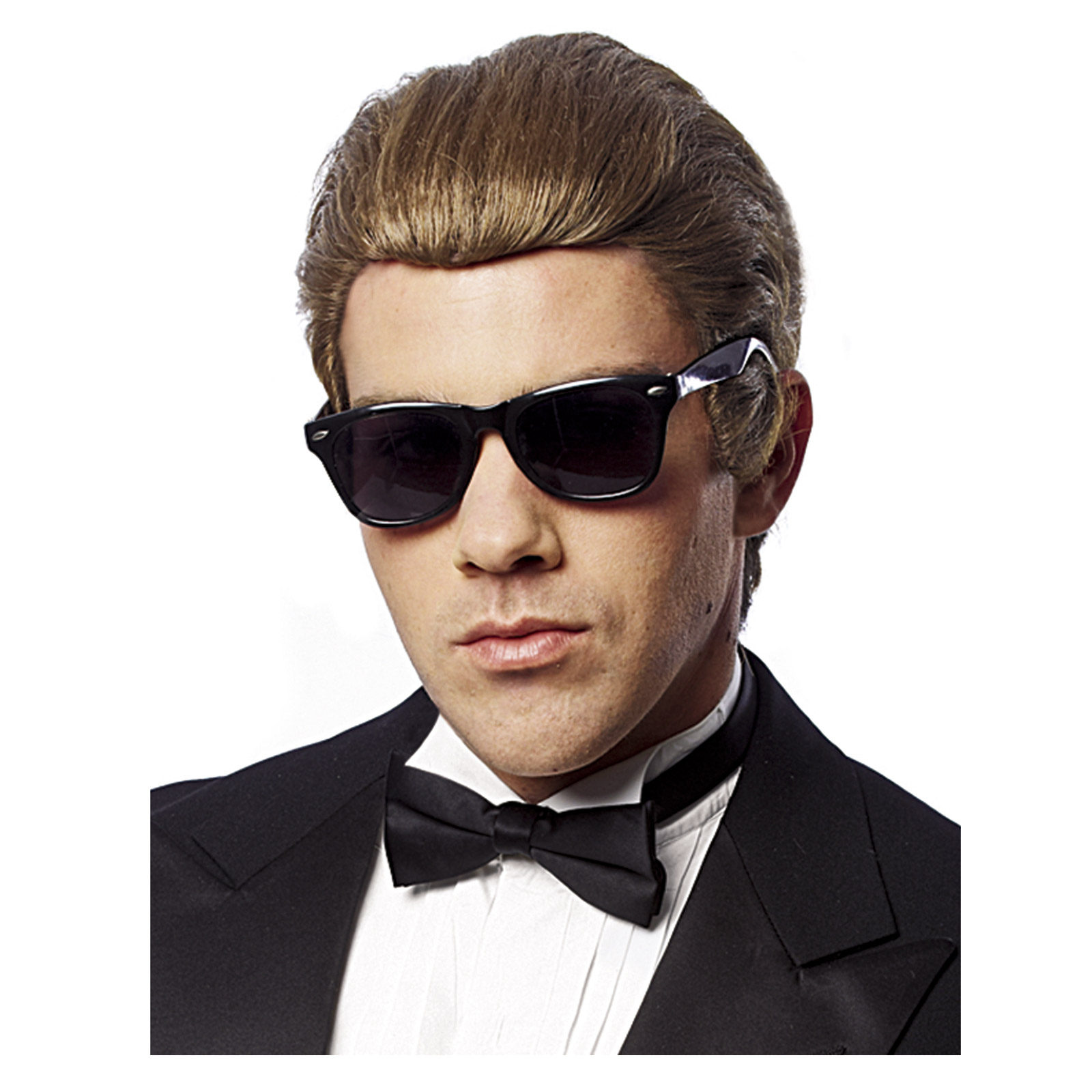 High Roller Slicked Back James Bond 007 Ken Male Brown Wig Costume New