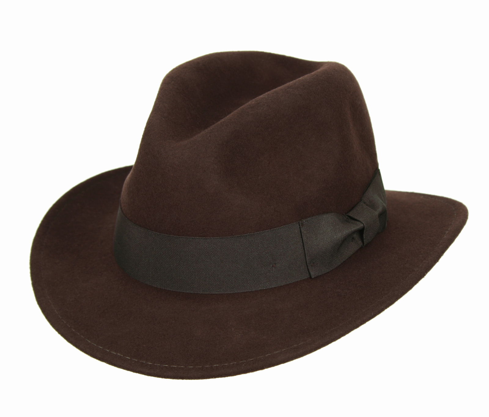 Classic Safari Pinched Front FEDORA Indiana Jones Style Hat Brown | eBay