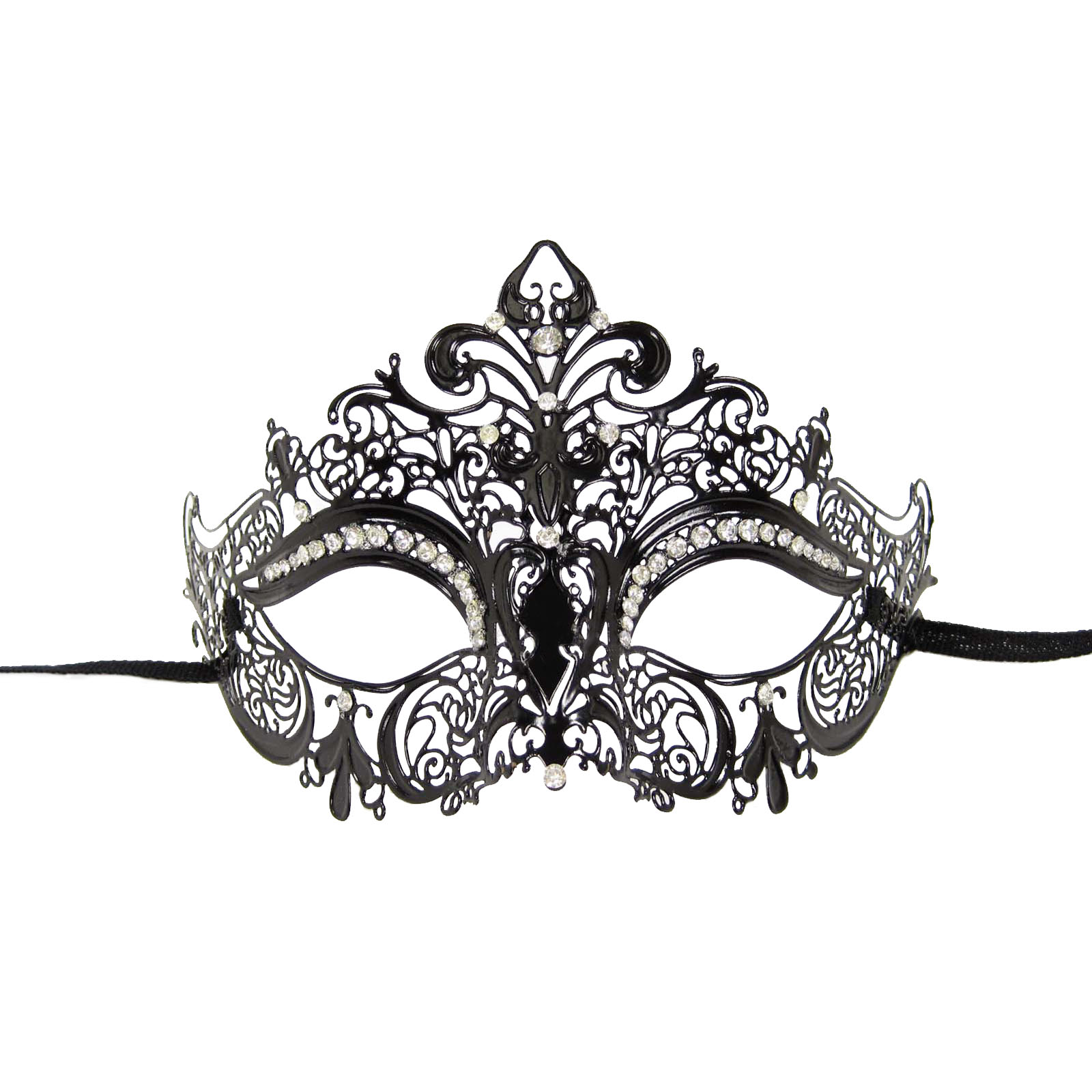 LASER CUT VENETIAN MASK masquerade costume BLACK NEW WEDDING crystal ...