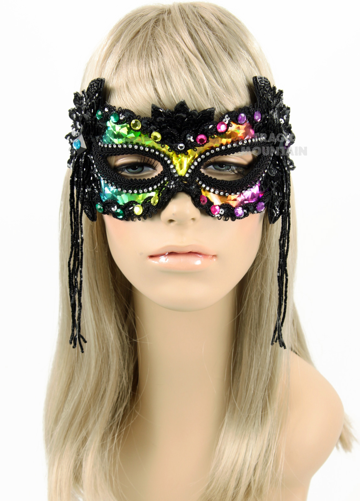 Handmade in USA Masquerade Mask Rainbow Prism Fairy Crystal Prom New ...