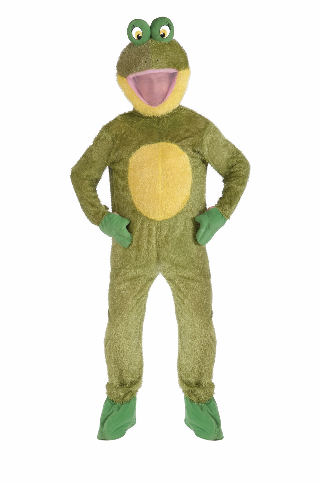 Plush Furry Green Frog Kermit Adult Standard Size Mascot Suit Costume