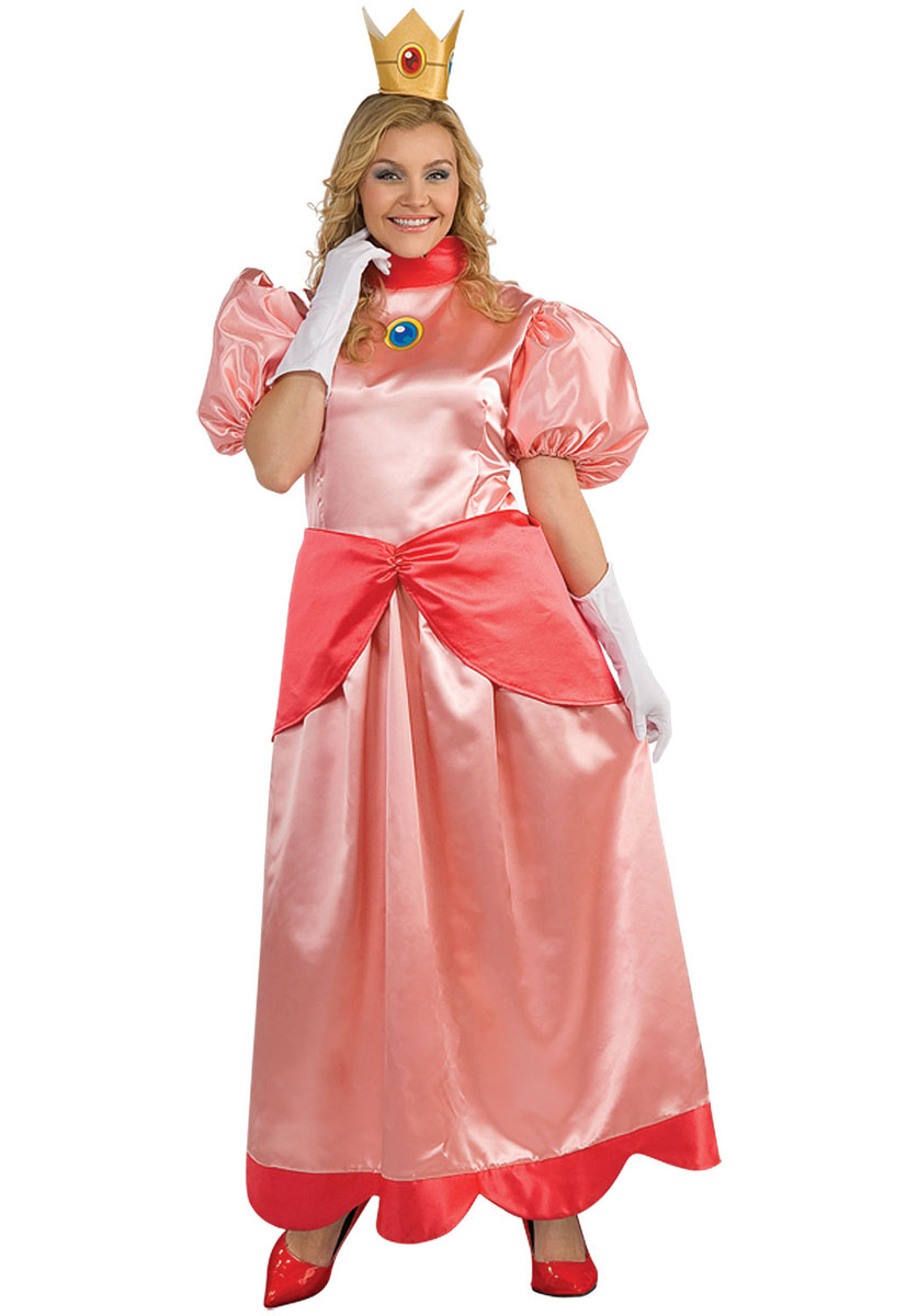 Princess PEACH DELUXE SUPER Mario Bros. Nintendo Adult Women's Costume ...