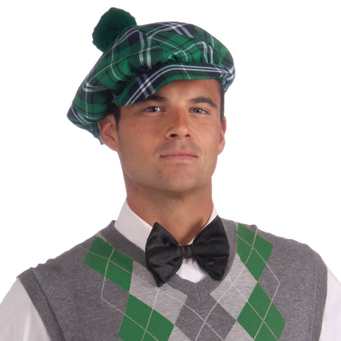 St. Patrick's Day Plaid Irish Hat Green Black Watch Pom Golf Costume ...