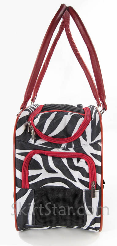 DOG CARRIER bag CAT ZEBRA pet TRAVEL puppy NYLON purse RED animal 