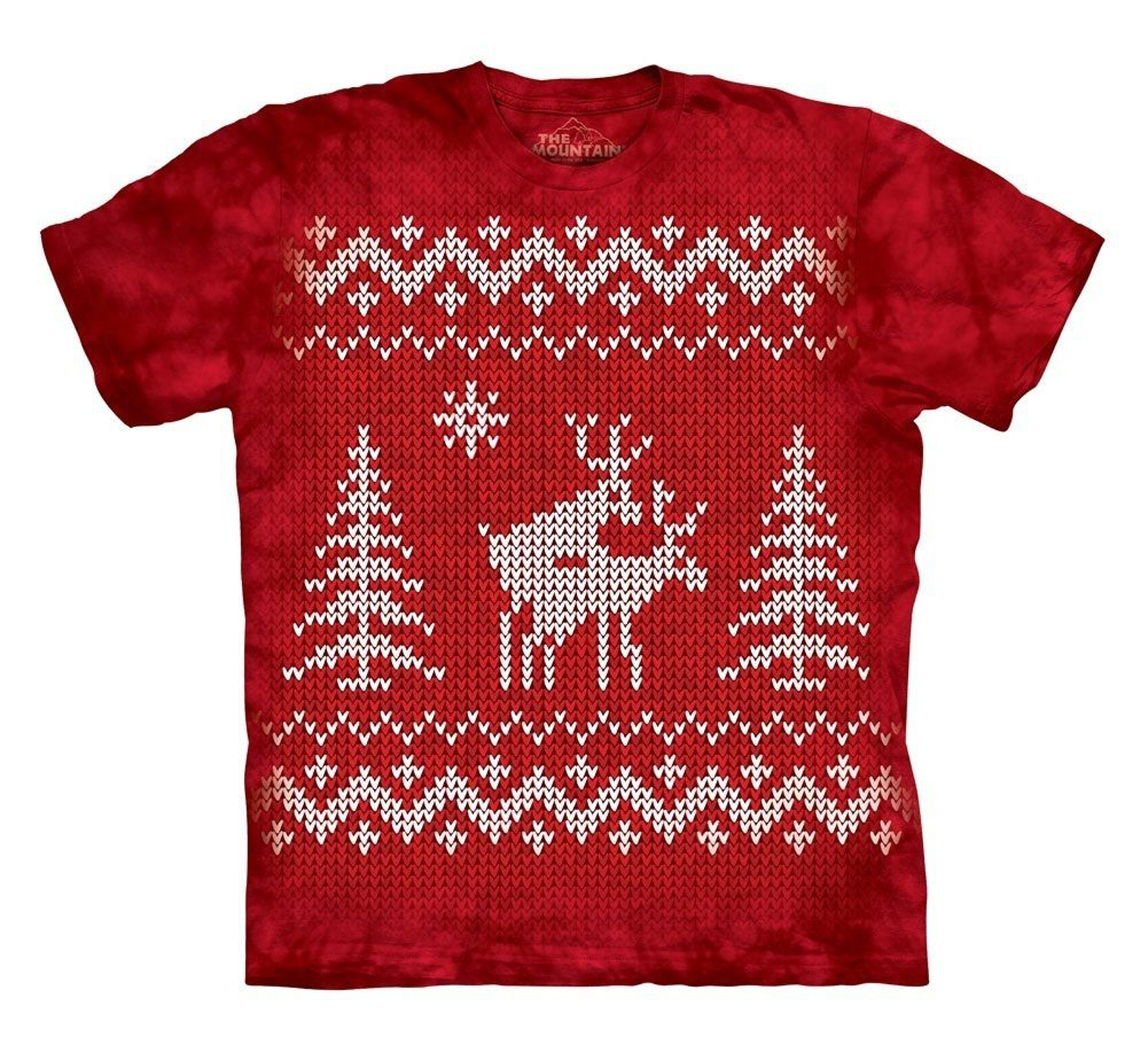 The Mountain Brand Reindeer Style Ugly Christmas Sweater CrossStitch T ...