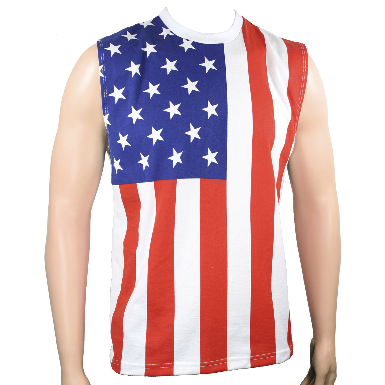 USA America American Flag 4th of July Sleeveless Shirt Tank Top Men's ...