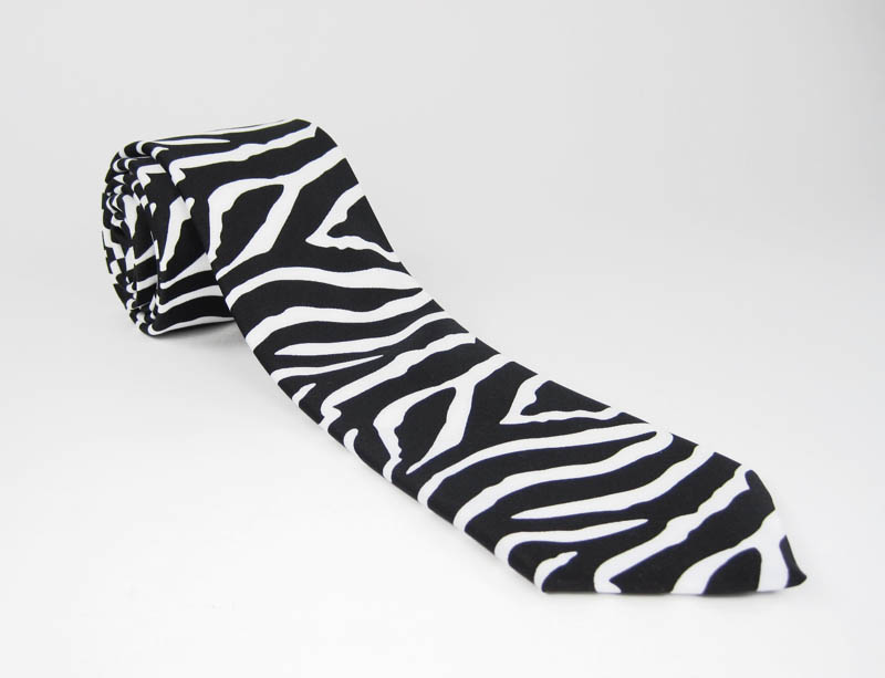 ZEBRA Animal PRINT Tie Necktie Black White  