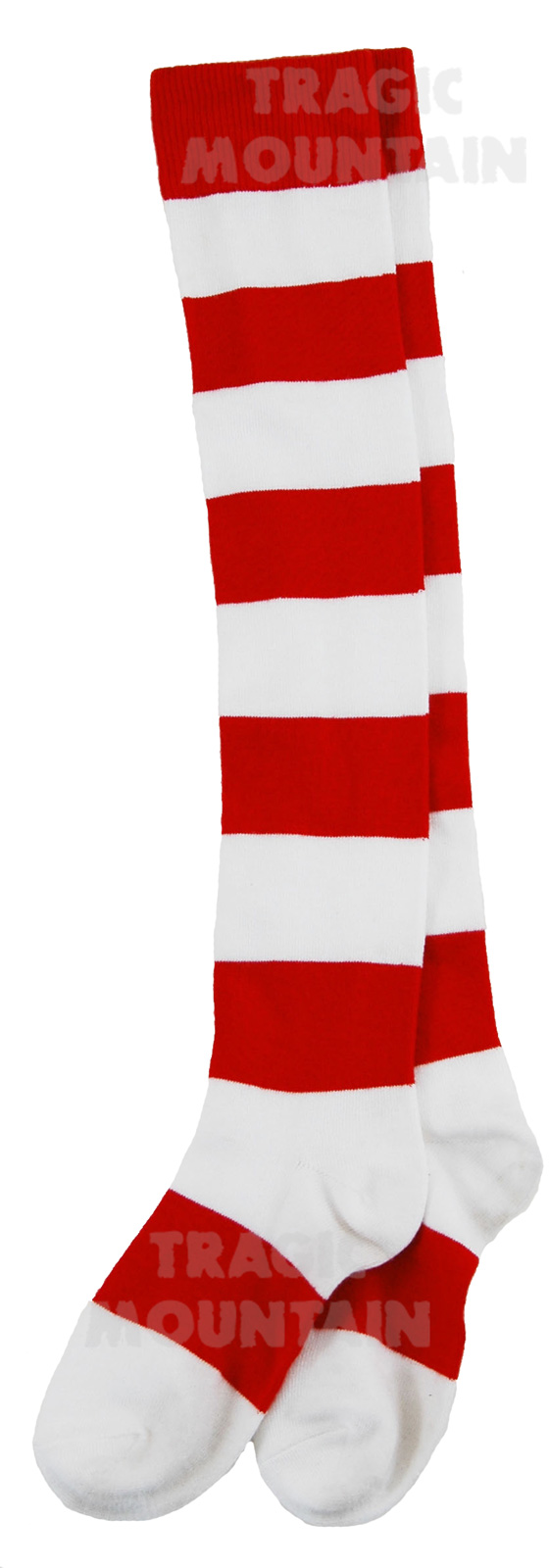 Waldo Wenda Elf Christmas Adult Red and White Striped Thick Knee Socks New